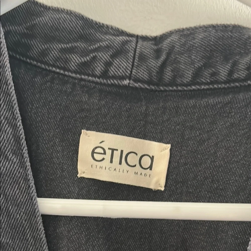 Etica, Woman’s Size Small Black Button-Down Mini Dress - Picture 4 of 6